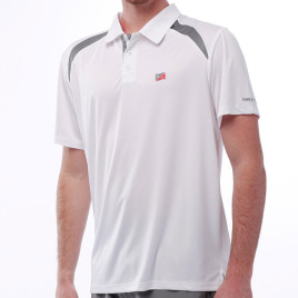 POLO POLYESTER HOMME BLANC/GRIS